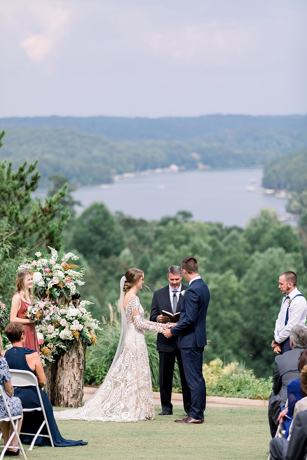 Bride and groom mountainside ceremony