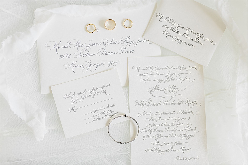Bride's invitation and details