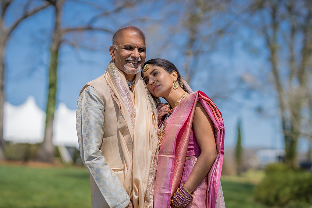 Indian bride and her father