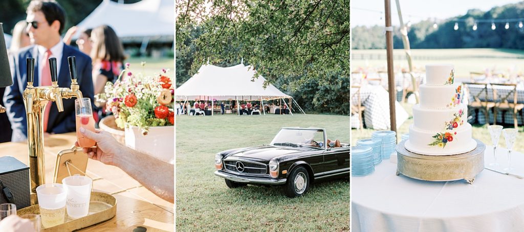 Luxury backyard wedding details in Georgia