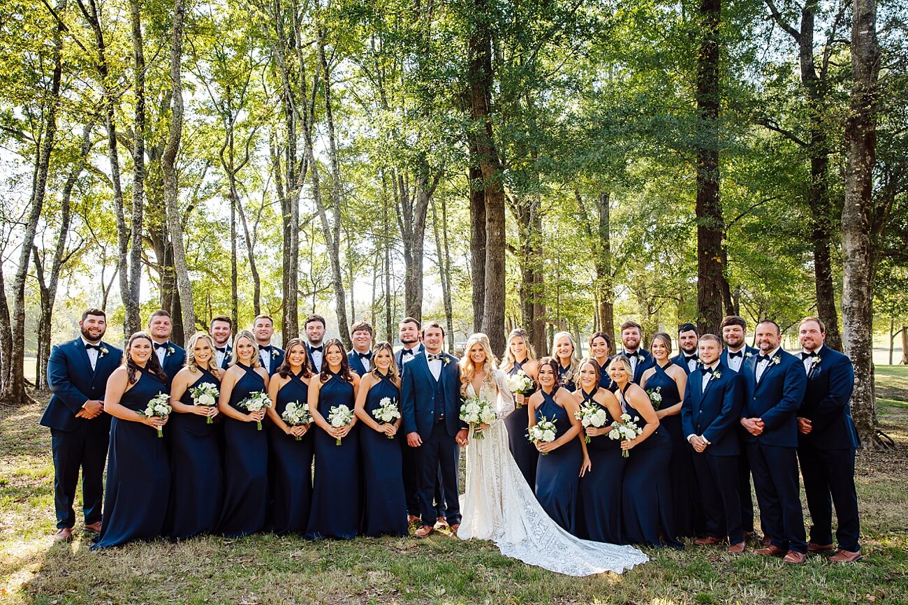 Wedding day wedding party portraits in classic colors