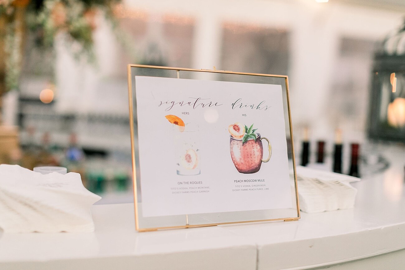 Personalized wedding signature drinks