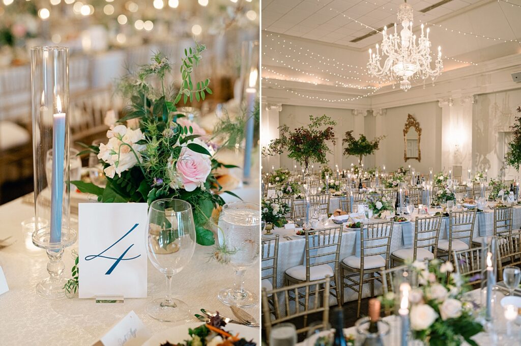 Lush reception greenery at Idle Hour Country Club in Macon, Georgia