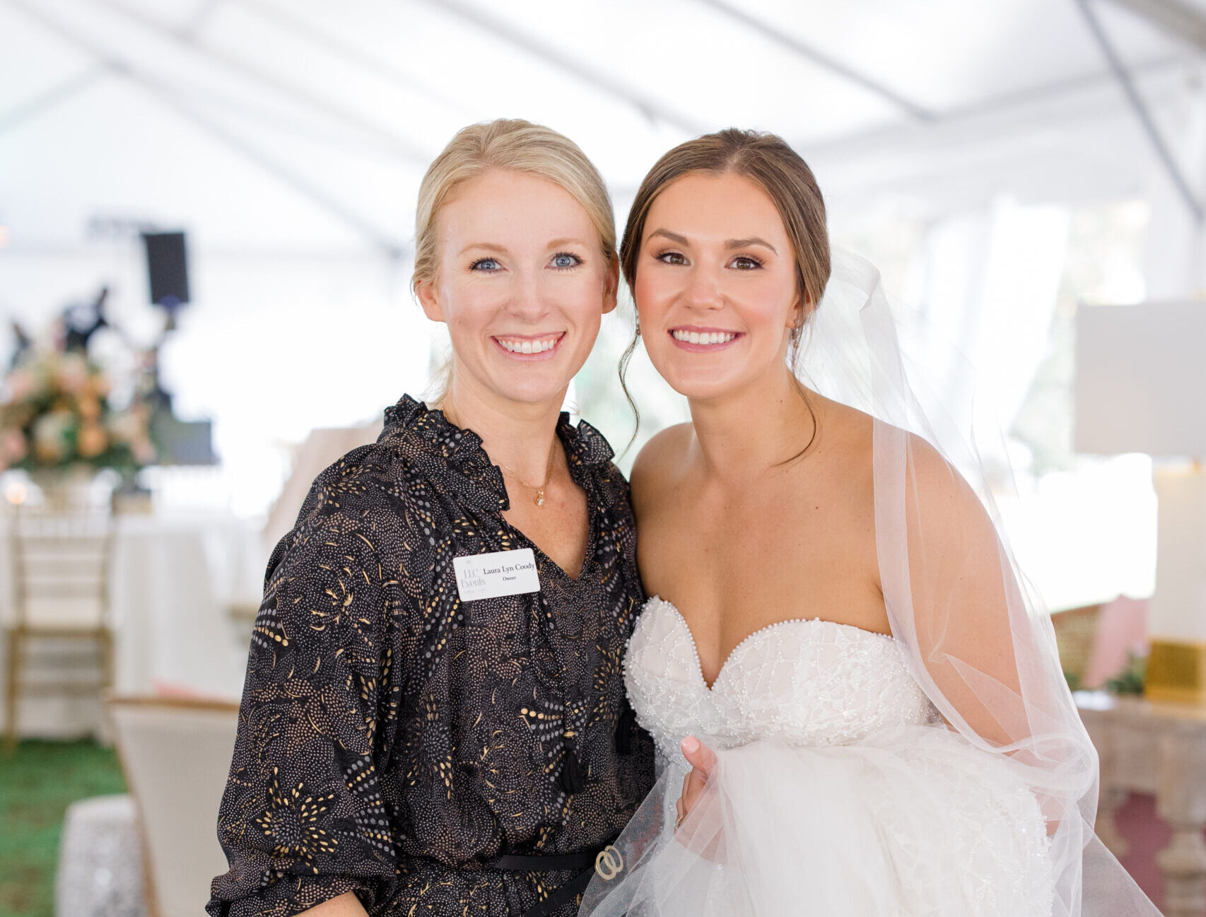 LLC Events Wedding Planner with bride on wedding day