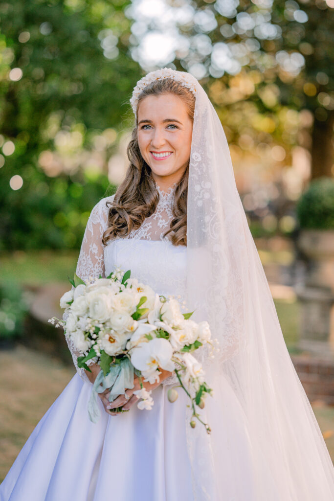 Southern bride in elegant wedding dress