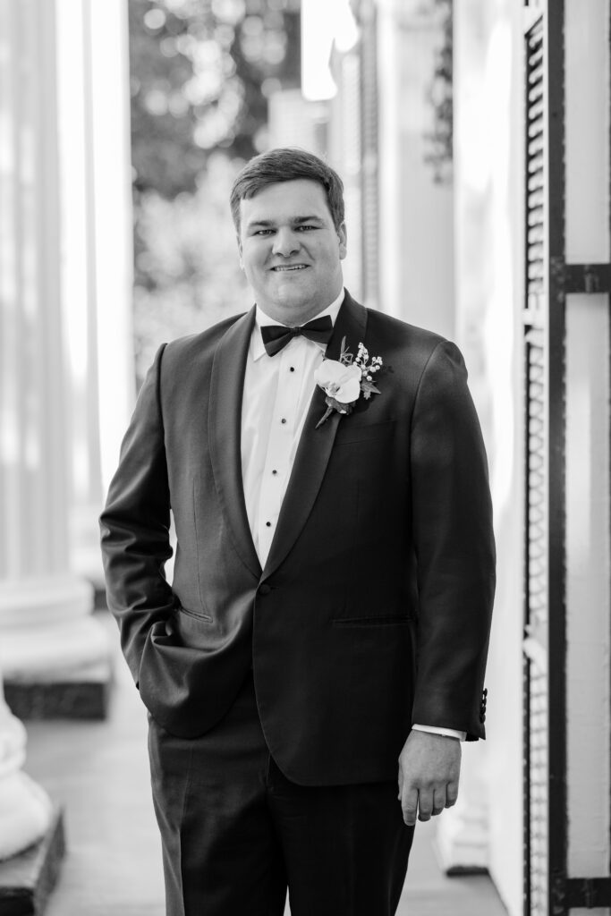 Southern groom in tuxedo