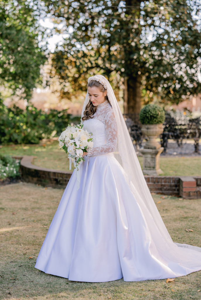 Bridal portraits of Southern bride at Georgia wedding